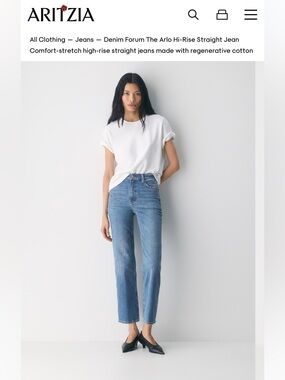 Denim Forum Arlo High Rise Straight leg  jeans size 25 Aritzia